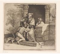 WYKUJMYTO Dipinto su Tela Classico Stampe Immagine Stampe Pittura Ritorno a casa del figliol prodigo di Ignace De Claussin Attribuito a Per la Decorazione dell'ufficio 60x90cm