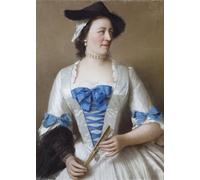 WYKUJMYTO Dipinto su Tela Classico Stampe Immagine Stampe Pittura Ritratto di Lady Tyrell di Jean Etienne Liotard Per la Decorazione dell'ufficio 60x90cm