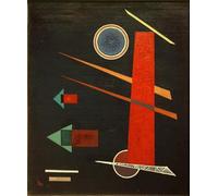 WYKUJMYTO Dipinto su Tela Classico Stampe Immagine Stampe Pittura Rosso possente di Vasilij Kandinskij Per la Decorazione dell'ufficio 60x90cm