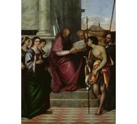 WYKUJMYTO Dipinto su Tela Classico Stampe Immagine Stampe Pittura San Battista Caterina e Maria Maddalena di Del Piombo Per la Decorazione dell'ufficio 60x90cm