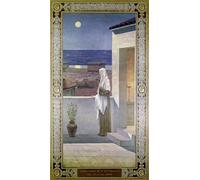 WYKUJMYTO Dipinto su Tela Classico Stampe Immagine Stampe Pittura Santa Genoveffa veglia sulla città addormentata di Parigi di Pierre Cecile Puvis De Chavannes Per la Decorazione dell'ufficio 60x90cm