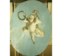 WYKUJMYTO Dipinto su Tela Classico Stampe Immagine Stampe Pittura un putti in volo che tiene una corona e una torcia di François Boucher Per la Decorazione dell'ufficio 60x90cm