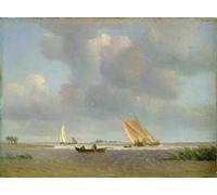 WYKUJMYTO Dipinto su Tela Classico Stampe Immagine Stampe Pittura Una fresca brezza sull'Elba di Adolf Vollmer Per la Decorazione dell'ufficio 60x90cm