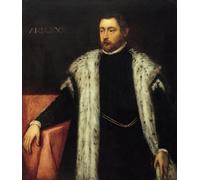 WYKUJMYTO Dipinto su Tela Classico Stampe Immagine Stampe Pittura Youth with Fur-lined Coat by Jacopo Robusti Tintoretto Per la Decorazione dell'ufficio 60x90cm