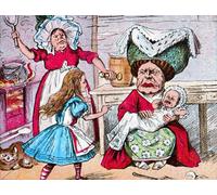 WYKUJMYTO Famoso Quadri Moderni Artistico Poster Alice la Duchessa e il Ba di John Tenniel Per la Decorazione Domestica 60x90cm