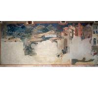 WYKUJMYTO Famoso Quadri Moderni Artistico Poster Allegoria del Cattivo Governo di Ambrogio Lorenzetti Per la Decorazione Domestica 60x90cm