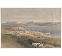 WYKUJMYTO Famoso Quadri Moderni Artistico Poster Città di Tiberiade sul mare di Galilea guardando verso Hebron di David Roberts Per la Decorazione Domestica 60x90cm