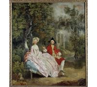 WYKUJMYTO Famoso Quadri Moderni Artistico Poster Conversazione in un parco Gainsborough e sua moglie Margaret Dipinto di Gainsborough Per la Decorazione Domestica 60x90cm