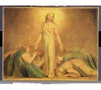 WYKUJMYTO Famoso Quadri Moderni Artistico Poster Cristo che appare agli apostoli dopo la risurrezione di William Blake Per la Decorazione Domestica 60x90cm