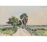 WYKUJMYTO Famoso Quadri Moderni Artistico Poster da Cote St a Grand Lemps Road di Johan Barthold Jongkind Per la Decorazione Domestica 60x90cm