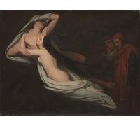 WYKUJMYTO Famoso Quadri Moderni Artistico Poster Dante e Virgilio incontrano le ombre di Francesca Da Rimini e Paolo di Ary Scheffer Per la Decorazione Domestica 60x90cm