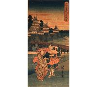 WYKUJMYTO Famoso Quadri Moderni Artistico Poster Futakawa Dalla serie cinquantatré Stazioni del Tokaido di Utagawa Hiroshige Per la Decorazione Domestica 60x90cm