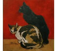 WYKUJMYTO Famoso Quadri Moderni Artistico Poster i gatti di Théophile Alexandre Steinlen Per la Decorazione Domestica 60x90cm