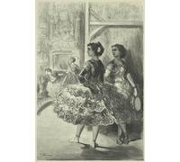 WYKUJMYTO Famoso Quadri Moderni Artistico Poster il Fandango Al Teatro San Fernando Siviglia di Gustave Dore Per la Decorazione Domestica 60x90cm