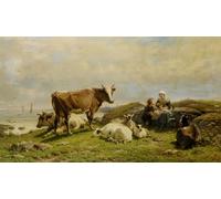 WYKUJMYTO Famoso Quadri Moderni Artistico Poster Il loro pane quotidiano di Plumot Per la Decorazione Domestica 60x90cm