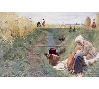 WYKUJMYTO Famoso Quadri Moderni Artistico Poster Il nostro pane quotidiano di Anders Leonard Zorn Per la Decorazione Domestica 60x90cm