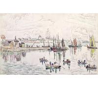 WYKUJMYTO Famoso Quadri Moderni Artistico Poster il porto di Lomalo Bretagna di Paul Signac Per la Decorazione Domestica 60x90cm