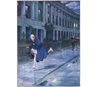 WYKUJMYTO Famoso Quadri Moderni Artistico Poster Il signor Winkle si è messo alle calcagna e ha fatto il della mezzaluna di Cecil Charles Windsor Aldin Per la Decorazione Domestica 60x90cm