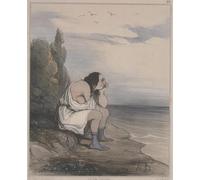 WYKUJMYTO Famoso Quadri Moderni Artistico Poster La disperazione di Calipso di Honoré Daumier Per la Decorazione Domestica 60x90cm