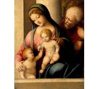 WYKUJMYTO Famoso Quadri Moderni Artistico Poster la Sacra Famiglia con San Battista di Antonio Da Correggio Per la Decorazione Domestica 60x90cm