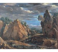 WYKUJMYTO Famoso Quadri Moderni Artistico Poster le Miniere di Allume della Tolfa di Pietro Da Cortona Per la Decorazione Domestica 60x90cm