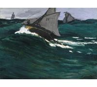 WYKUJMYTO Famoso Quadri Moderni Artistico Poster l'onda verde di Claude Monet Per la Decorazione Domestica 60x90cm