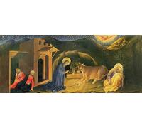 WYKUJMYTO Famoso Quadri Moderni Artistico Poster Pala Adorazione dei Magi Mano sinistra Predella della Natività di Gentile Da Fabriano Per la Decorazione Domestica 60x90cm