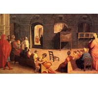 WYKUJMYTO Famoso Quadri Moderni Artistico Poster San Bernardino da Predicazione di Domenico Beccafumi Per la Decorazione Domestica 60x90cm
