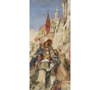 WYKUJMYTO Famoso Quadri Moderni Artistico Poster Studio per la proclamazione di Don Carlos di John Frederick Lewis Per la Decorazione Domestica 60x90cm