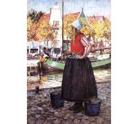 WYKUJMYTO Famoso Quadri Moderni Artistico Poster una ragazza olandese di George Hitchcock Per la Decorazione Domestica 60x90cm