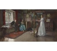 WYKUJMYTO Famoso Quadri Moderni Artistico Poster una vecchia canzone di Edwin Austin Abbey Per la Decorazione Domestica 60x90cm