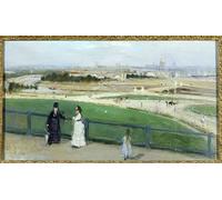 WYKUJMYTO Famoso Quadri Moderni Artistico Poster Veduta di Parigi dall'alto del Trocadero di Berthe Morisot Per la Decorazione Domestica 60x90cm