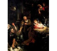 WYKUJMYTO Riproduzione Dipinto Tela da Arte Stampe Arte Quadro Adorazione dei pastori di Annibale Carracci Per la Decorazione Murale 60x90cm