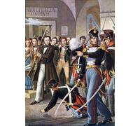 WYKUJMYTO Riproduzione Dipinto Tela da Arte Stampe Arte Quadro Attack At Ciro Menotti's House and His Arrest by Tancredi Scarpelli Per la Decorazione Murale 60x90cm