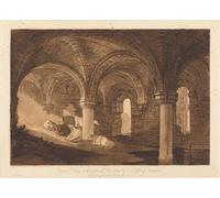 WYKUJMYTO Riproduzione Dipinto Tela da Arte Stampe Arte Quadro Cripta abbazia di Kirkstall di Mallord William Turner Per la Decorazione Murale 60x90cm
