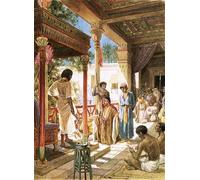 WYKUJMYTO Riproduzione Dipinto Tela da Arte Stampe Arte Quadro Giuda supplica davanti a Giuseppe per suo fratello Beniamino di William Brassey Hole Per la Decorazione Murale 60x90cm