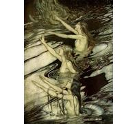 WYKUJMYTO Riproduzione Dipinto Tela da Arte Stampe Arte Quadro il Crepuscolo degli Dei Göttterdämmerung di Arthur Rackham Per la Decorazione Murale 60x90cm