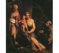 WYKUJMYTO Riproduzione Dipinto Tela da Arte Stampe Arte Quadro il Riposo durante la fuga in Egitto con San Francesco del Correggio Per la Decorazione Murale 60x90cm