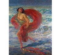 WYKUJMYTO Riproduzione Dipinto Tela da Arte Stampe Arte Quadro Isadora Gioia Tirrena di Plinio Nomellini Per la Decorazione Murale 60x90cm