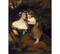 WYKUJMYTO Riproduzione Dipinto Tela da Arte Stampe Arte Quadro la contessa di Darnley e sua figlia Lady Elizabeth Bligh Hoppner Per la Decorazione Murale 60x90cm