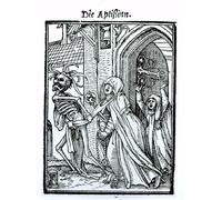 WYKUJMYTO Riproduzione Dipinto Tela da Arte Stampe Arte Quadro La morte e l'abate di Hans Holbein il Giovane Per la Decorazione Murale 60x90cm