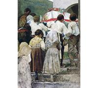 WYKUJMYTO Riproduzione Dipinto Tela da Arte Stampe Arte Quadro la sepoltura di un bambino Italia di un famoso artista Per la Decorazione Murale 60x90cm