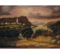 WYKUJMYTO Riproduzione Dipinto Tela da Arte Stampe Arte Quadro Lake George e il villaggio di Caldwell del famoso artista Per la Decorazione Murale 60x90cm