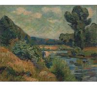 WYKUJMYTO Riproduzione Dipinto Tela da Arte Stampe Arte Quadro le rive della Marna a Charenton di Jean Baptiste Armand Guillaumin Per la Decorazione Murale 60x90cm