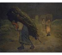 WYKUJMYTO Riproduzione Dipinto Tela da Arte Stampe Arte Quadro L'inverno i raccoglitori di fascini di Jean Francois Millits Per la Decorazione Murale 60x90cm