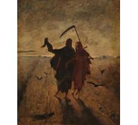 WYKUJMYTO Riproduzione Dipinto Tela da Arte Stampe Arte Quadro l'ultimo viaggio di Jakub Schikaneder Per la Decorazione Murale 60x90cm