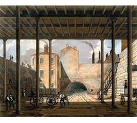 WYKUJMYTO Riproduzione Dipinto Tela da Arte Stampe Arte Quadro Magazzini ecc. Alla fine del tunnel verso Wapping di Talbot Bury Per la Decorazione Murale 60x90cm