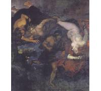 WYKUJMYTO Riproduzione Dipinto Tela da Arte Stampe Arte Quadro Oreste e le Furie di Von Stuck Per la Decorazione Murale 60x90cm