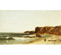 WYKUJMYTO Riproduzione Dipinto Tela da Arte Stampe Arte Quadro Quaranta Passi Newport Rhode Island di John Frederick Kensett Per la Decorazione Murale 60x90cm