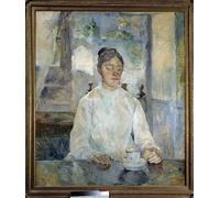 WYKUJMYTO Riproduzione Dipinto Tela da Arte Stampe Arte Quadro Ritratto della contessa di Toulouse Lautrec che fa colazione Dipinto di Henri De Toulouse Lautrec Per la Decorazione Murale 60x90cm
